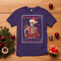 Christmas T Shirt Dead Inside But Jolly AF Funny Chillin'Skeleton - Wonder Print Shop