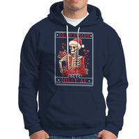 Christmas Hoodie Dead Inside But Jolly AF Funny Chillin'Skeleton - Wonder Print Shop
