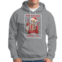Christmas Hoodie Dead Inside But Jolly AF Funny Chillin'Skeleton - Wonder Print Shop