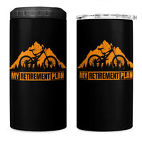 Funny Retirement Plan 4 in 1 Can Cooler Tumbler Retired Rider Riding Bicycle
