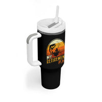 Funny Retirement Plan Tumbler With Handle Retired Fisherman Fishing