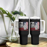 Funny Retirement Tumbler With Handle I'm A Dad A Grandpa And A Retired Army Nothing Scares Me