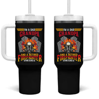 Retirement Tumbler With Handle I'm A Dad A Grandpa And A Retired Firefighter Nothing Scares Me