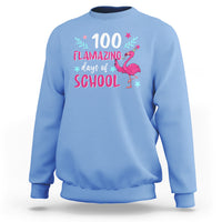 100th Day Of School Sweatshirt 100 Flamazing Days Flamingo - Wonder Print Shop