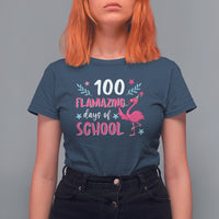 100th Day Of School T Shirt For Women 100 Flamazing Days Flamingo - Wonder Print Shop