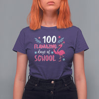 100th Day Of School T Shirt For Women 100 Flamazing Days Flamingo - Wonder Print Shop