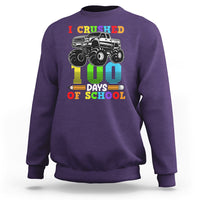 100th Day Of School Sweatshirt I Crushed 100 Days Monster Truck - Wonder Print Shop