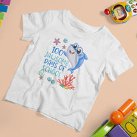 100th Day Of School T Shirt For Kid 100 Jawsome Days Funny Shark - Wonder Print Shop