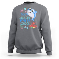 100th Day Of School Sweatshirt 100 Jawsome Days Funny Shark - Wonder Print Shop