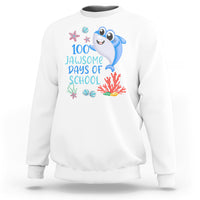 100th Day Of School Sweatshirt 100 Jawsome Days Funny Shark - Wonder Print Shop