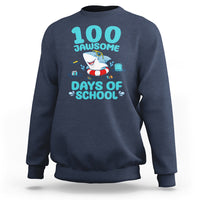 100th Day Of School Sweatshirt 100 Jawsome Days Funny Shark - Wonder Print Shop