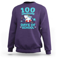 100th Day Of School Sweatshirt 100 Jawsome Days Funny Shark - Wonder Print Shop