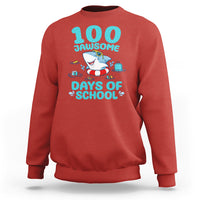 100th Day Of School Sweatshirt 100 Jawsome Days Funny Shark - Wonder Print Shop