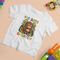 100th Day Of School T Shirt For Kid 100 Days Smarter Cute Bigfoot Sasquatch - Wonder Print Shop