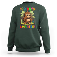 100th Day Of School Sweatshirt 100 Days Smarter Cute Bigfoot Sasquatch - Wonder Print Shop