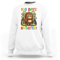 100th Day Of School Sweatshirt 100 Days Smarter Cute Bigfoot Sasquatch - Wonder Print Shop
