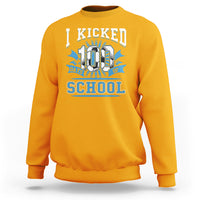 I Kicked 100 Days Of School Soccer Player Sweatshirt - Wonder Print Shop