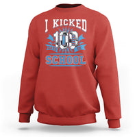 I Kicked 100 Days Of School Soccer Player Sweatshirt - Wonder Print Shop