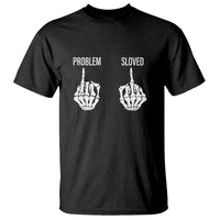 Funny Divorce T Shirt Problem is Solved Skeleton Hand Divorcee - Wonder Print Shop