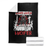 Halloween Satan Throw Blanket Live Love Lucifer Demon - Wonder Print Shop