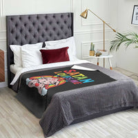 Funny Halloween Throw Blanket Satan Loves Me Rainbow Goat - Wonder Print Shop