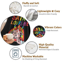 Funny Halloween Throw Blanket Satan Loves Me Rainbow Goat - Wonder Print Shop