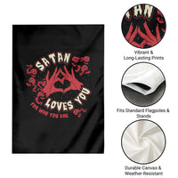 Funny Halloween Garden Flag Satan Loves You For Who You Are - Wonder Print Shop
