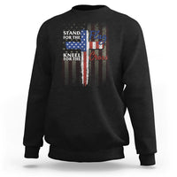 Christian American Patriotic Sweatshirt Stand For The Flag Kneel For The Cross - Wonder Print Shop