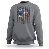 Christian American Patriotic Sweatshirt Stand For The Flag Kneel For The Cross - Wonder Print Shop