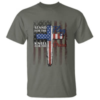 Christian American Patriotic T Shirt Stand For The Flag Kneel For The Cross - Wonder Print Shop