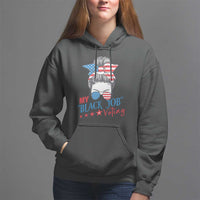 Funny US Election Hoodie My Black Job Is Voting America Girl Messy Bun - Wonder Print Shop