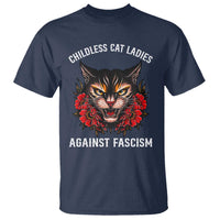 Childless Cat Ladies T Shirt Against Fascism Traditional Tattoo Cat - Wonder Print Shop