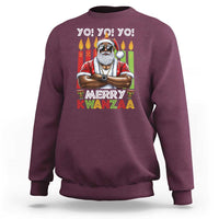 Merry Kwanzaa Sweatshirt African American Santa Black Christmas - Wonder Print Shop