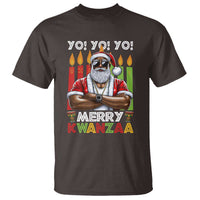 Merry Kwanzaa T Shirt African American Santa Black Christmas - Wonder Print Shop