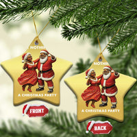African American Xmas Christmas Ornament Ain't Nothin' But A Christmas Party Mr Mrs Claus Dancing - Wonder Print Shop
