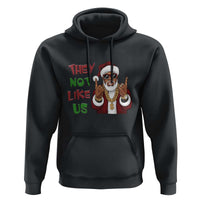 Funny Xmas Hiphop Black Santa Hoodie They Not Like Us African American Christmas