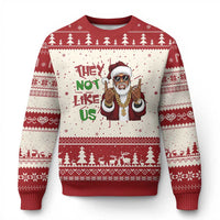 Funny Xmas Hiphop Black Santa Ugly Christmas Sweater They Not Like Us African American Christmas - Wonder Print Shop