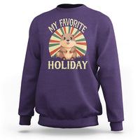 Cute Groundhog Retro My Favorite Holiday Sweatshirt - Wonder Print Shop