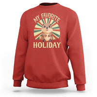Cute Groundhog Retro My Favorite Holiday Sweatshirt - Wonder Print Shop