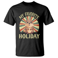 Cute Groundhog Retro My Favorite Holiday T Shirt - Wonder Print Shop