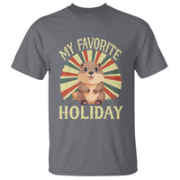 Cute Groundhog Retro My Favorite Holiday T Shirt - Wonder Print Shop