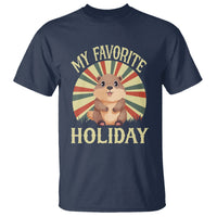 Cute Groundhog Retro My Favorite Holiday T Shirt - Wonder Print Shop