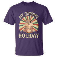 Cute Groundhog Retro My Favorite Holiday T Shirt - Wonder Print Shop