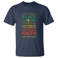 Black History Month T Shirt A Heritage Of Unshakeable Faith Christian BLM - Wonder Print Shop
