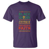 Black History Month T Shirt A Heritage Of Unshakeable Faith Christian BLM - Wonder Print Shop