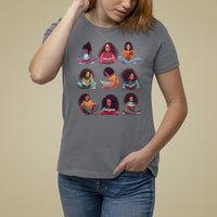 Black History Month T Shirt For Women Reading Book African Melanin Women Girls - Wonder Print Shop