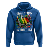Black History Month Hoodie Education Is Freedom Reading Books Teacher - Wonder Print Shop