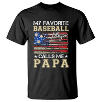 Baseball Dad T Shirt My Favorite Baseball Player Calls Me Papa Father's Day - Wonder Print Shop