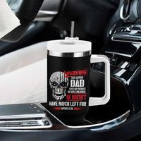 Autism Awareness Tumbler With Handle Warning This Autism Dad Uses His Patience On His Children Father's Day