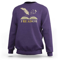Book Lover Sweatshirt Reading Freadom Against Book Bans - Wonder Print Shop